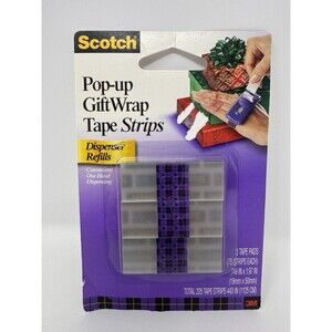 Scotch Pop-Up Gift Wrap Tape Strip REFILLS (75 Strips on Pad, 3 Pads)